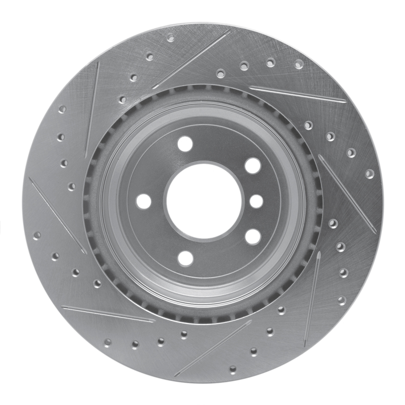 BMW 335XI Brake Rotor (1) - Rear Right - R1 Concepts - Drilled & Slotted - Silver - `06-`15